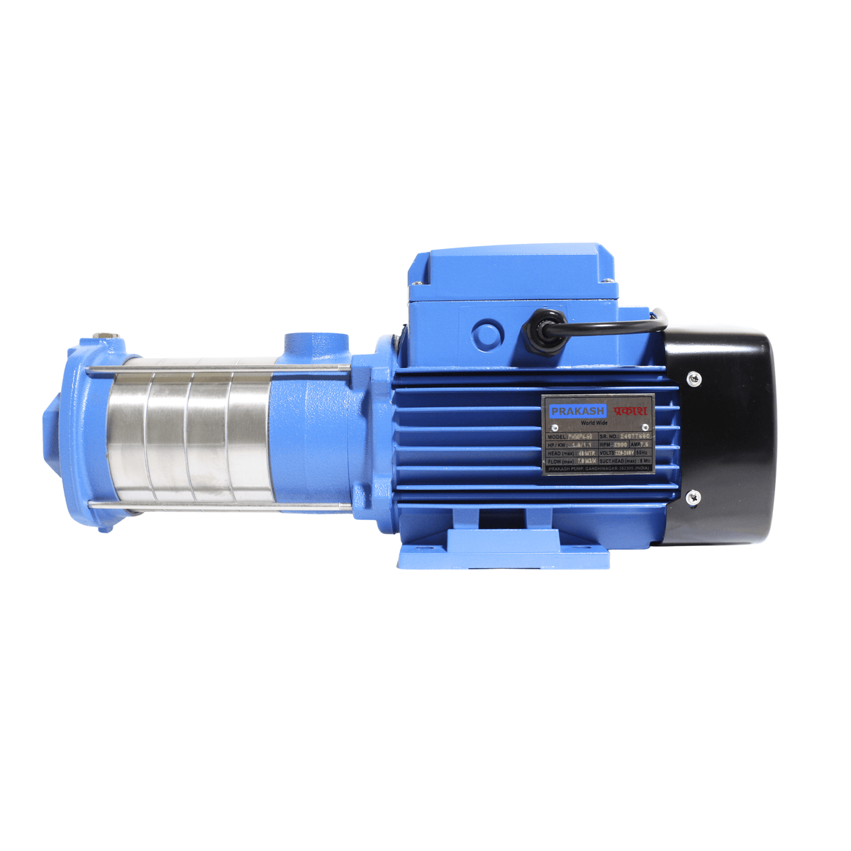 Prakash Horizontal Multistage Pump 1.0 HP (1.25X1) 2 Stage (2 Impeller)