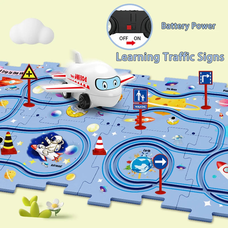 Puzzle Racer - An Educational Car Track Puzzle Set for Kids