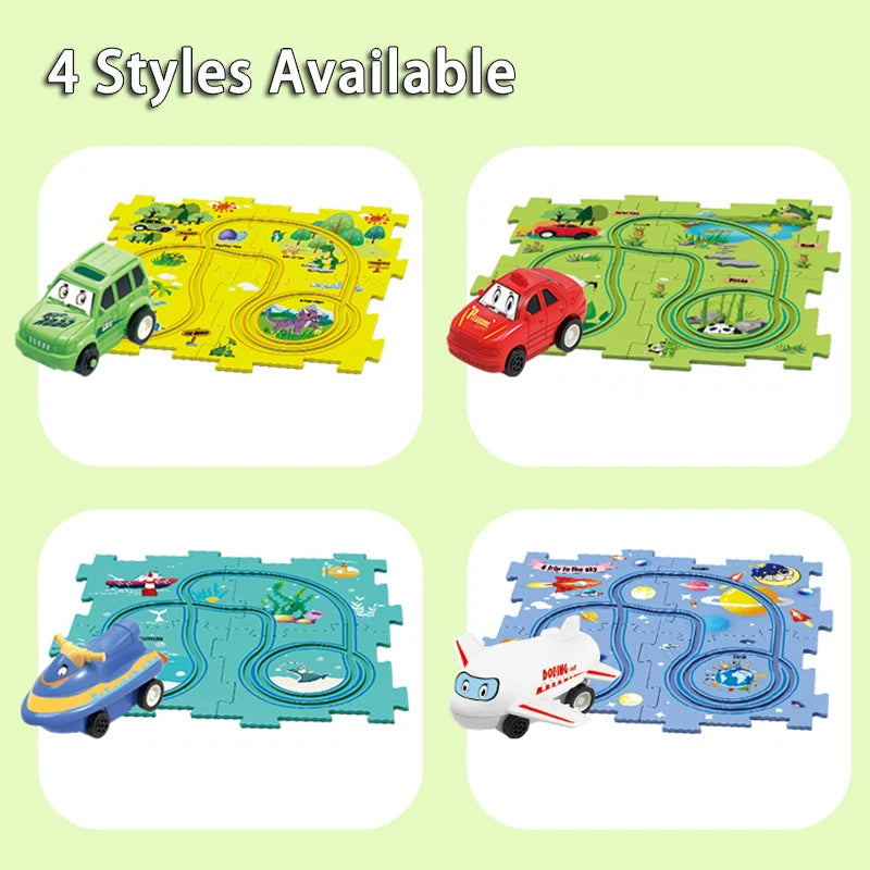 Puzzle Racer - An Educational Car Track Puzzle Set for Kids